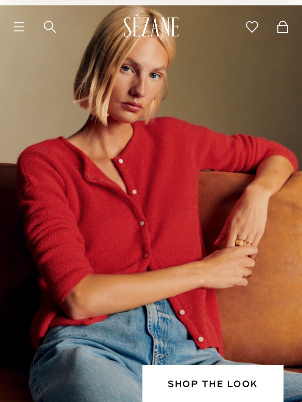 Sezane Gaspard Cardigan in Red size M